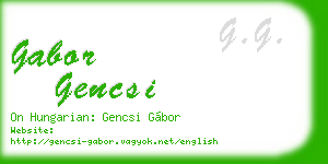 gabor gencsi business card